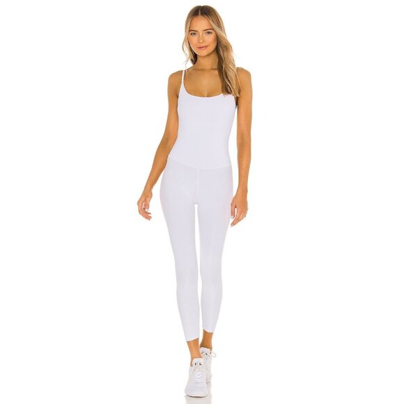onzie Rib Leotard Jumpsuit White Rib S/M NWT $79 - Picture 2 of 5